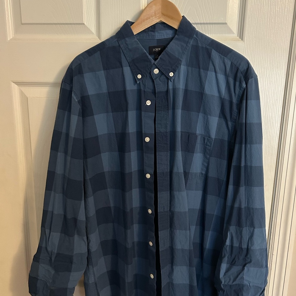 J. Crew Men's Blue Plaid Shirt